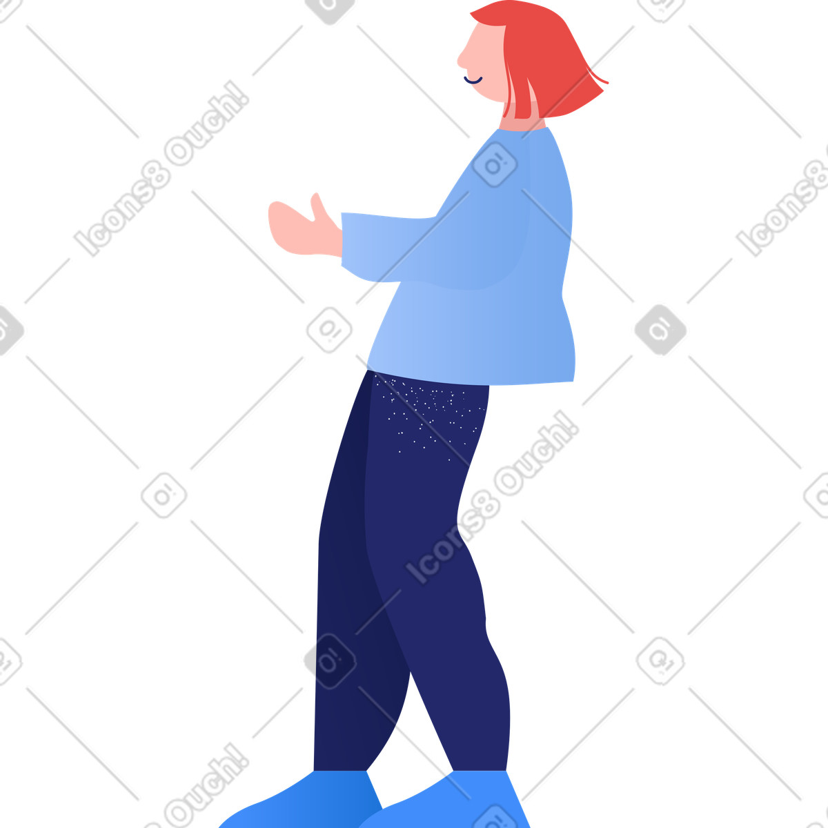 Clip スタイルの Kid holding のイラストをPNG、SVG形式でダウンロード