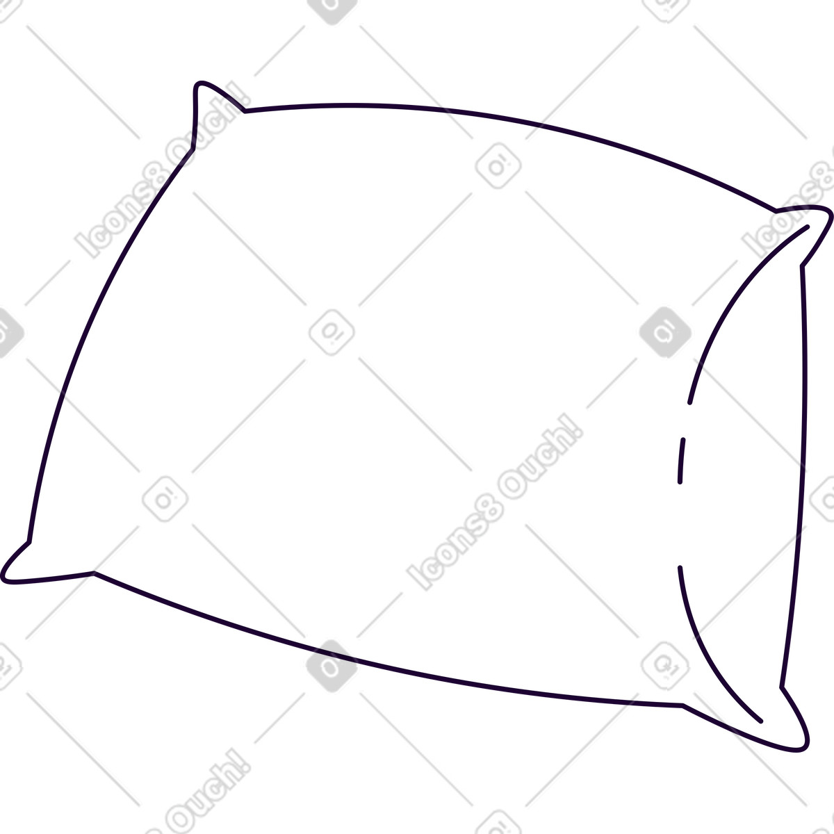 Illustration Oreiller volumineux blanc dans le style Martina à télécharger aux formats PNG, SVG