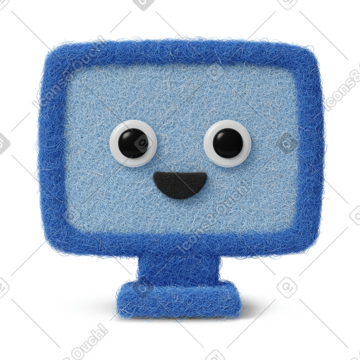 Fuzzy スタイルの Cute pc monitor のイラストをPNG、SVG形式でダウンロード