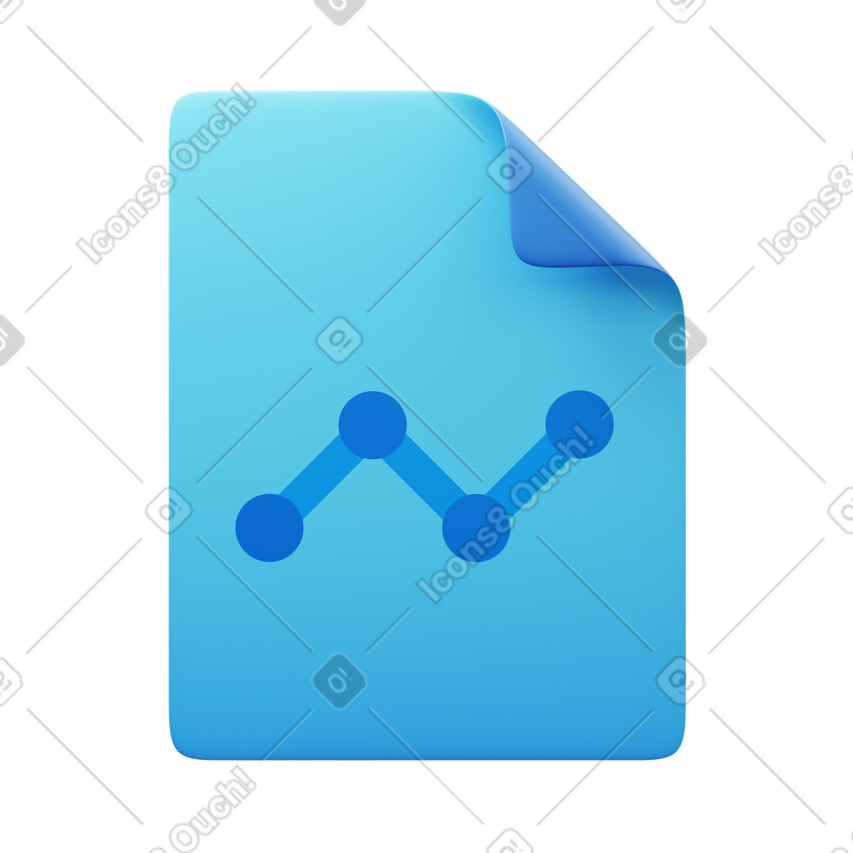 Graph report illustration in 3D Fluency style download in PNG, SVG