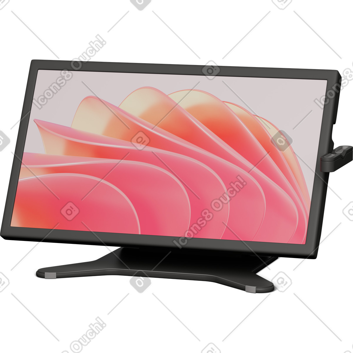 下载 3D Business 风格的 支架上的图形输入板 插画，支持 PNG、SVG 格式