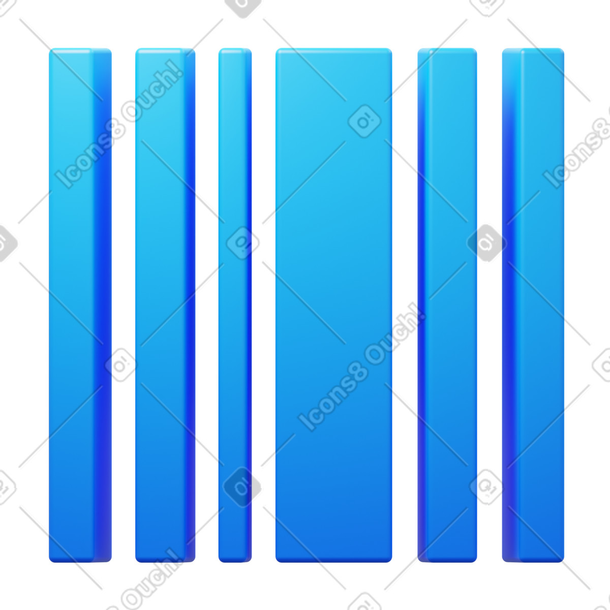 Barcode illustration in 3D Fluency style download in PNG, SVG