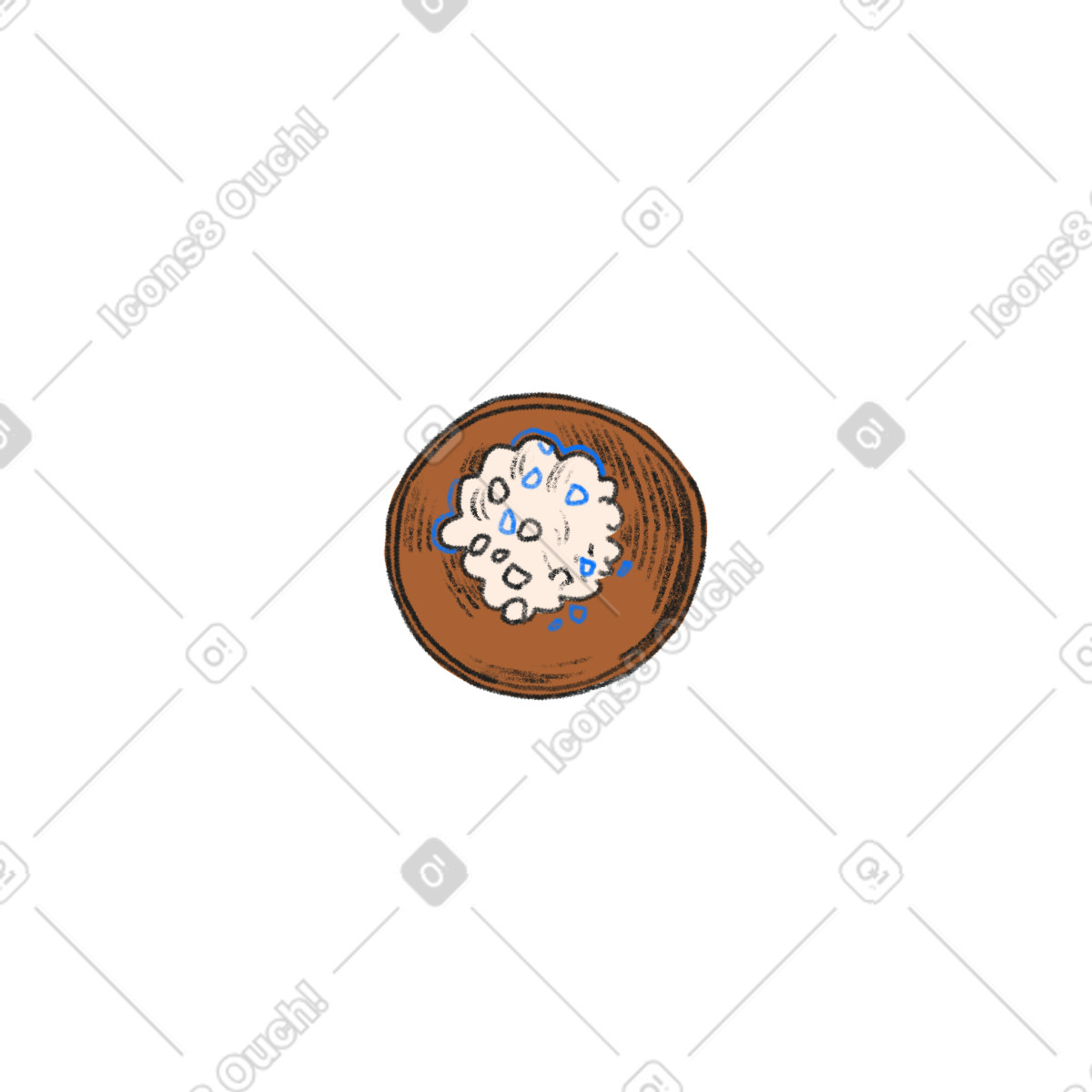 Moments 스타일의 Small wooden plate with salt 일러스트레이션 PNG, SVG 다운로드