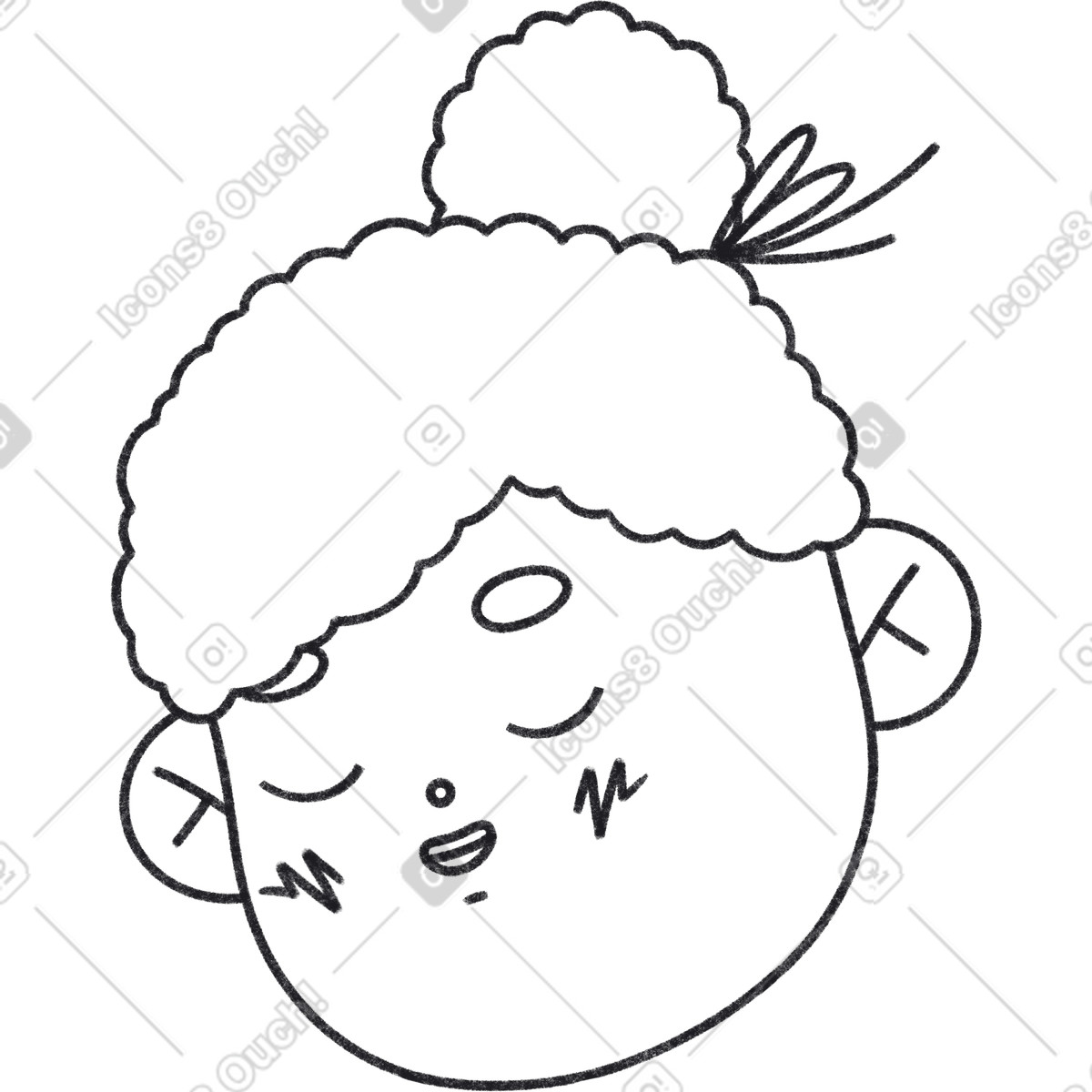 Illustration Enfant aux yeux fermés dans le style Bonbon Line à télécharger formats PNG, SVG