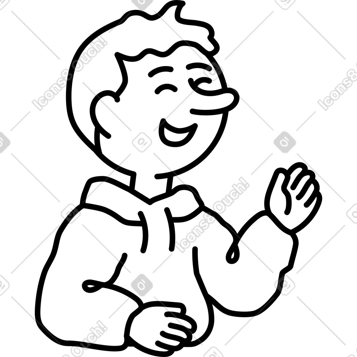 Иллюстрация Мальчик улыбается в стиле Notes — скачать в форматах PNG, SVG