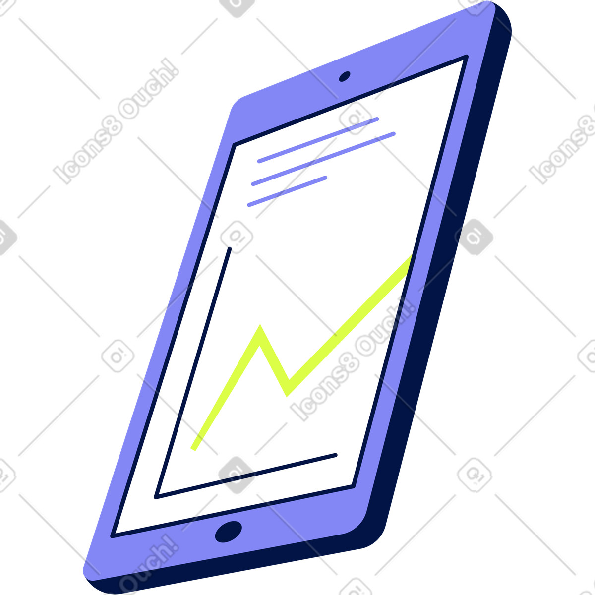 Perspective chart tablet illustration in Glow style download in PNG, SVG
