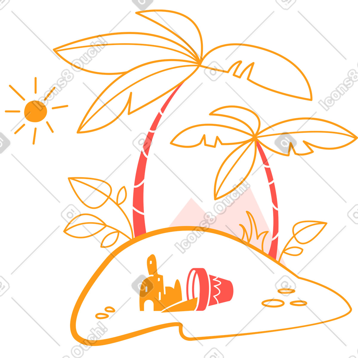 Strand-Illustration im Kingdom-Stil als Download in PNG, SVG