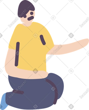 Sitting man PNG, SVG