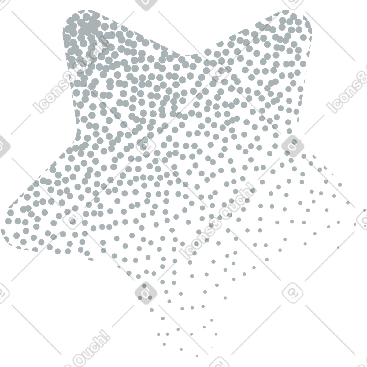 Grey halftone star illustration in Grain style download in PNG, SVG