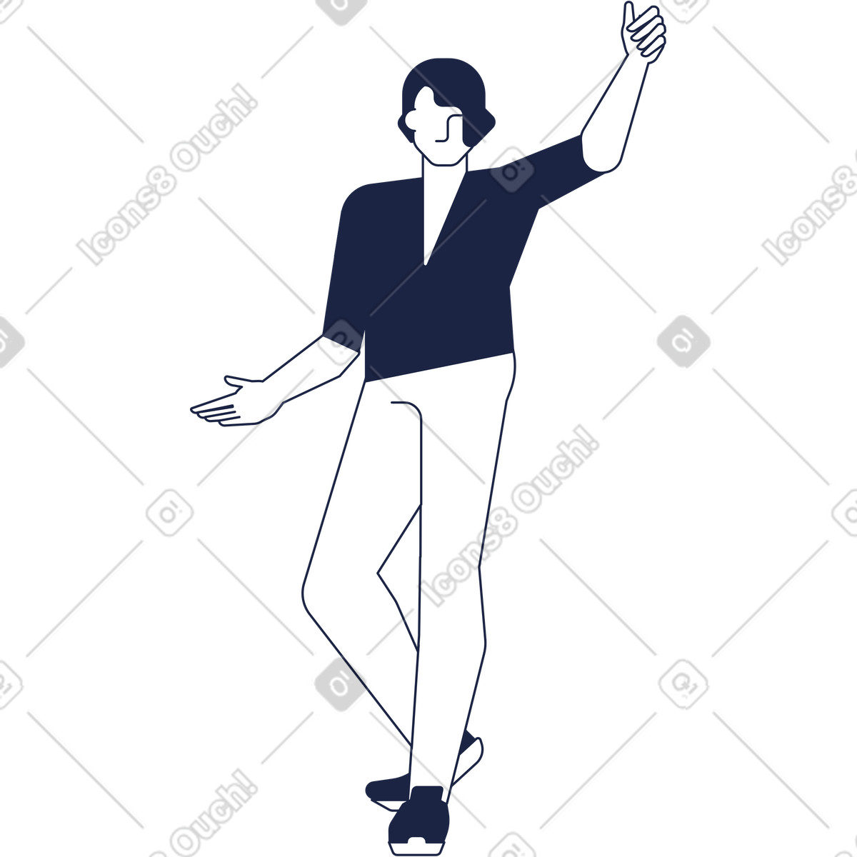 下载 Urban Line 风格的 男子欢迎线 插画，支持 PNG、SVG 格式