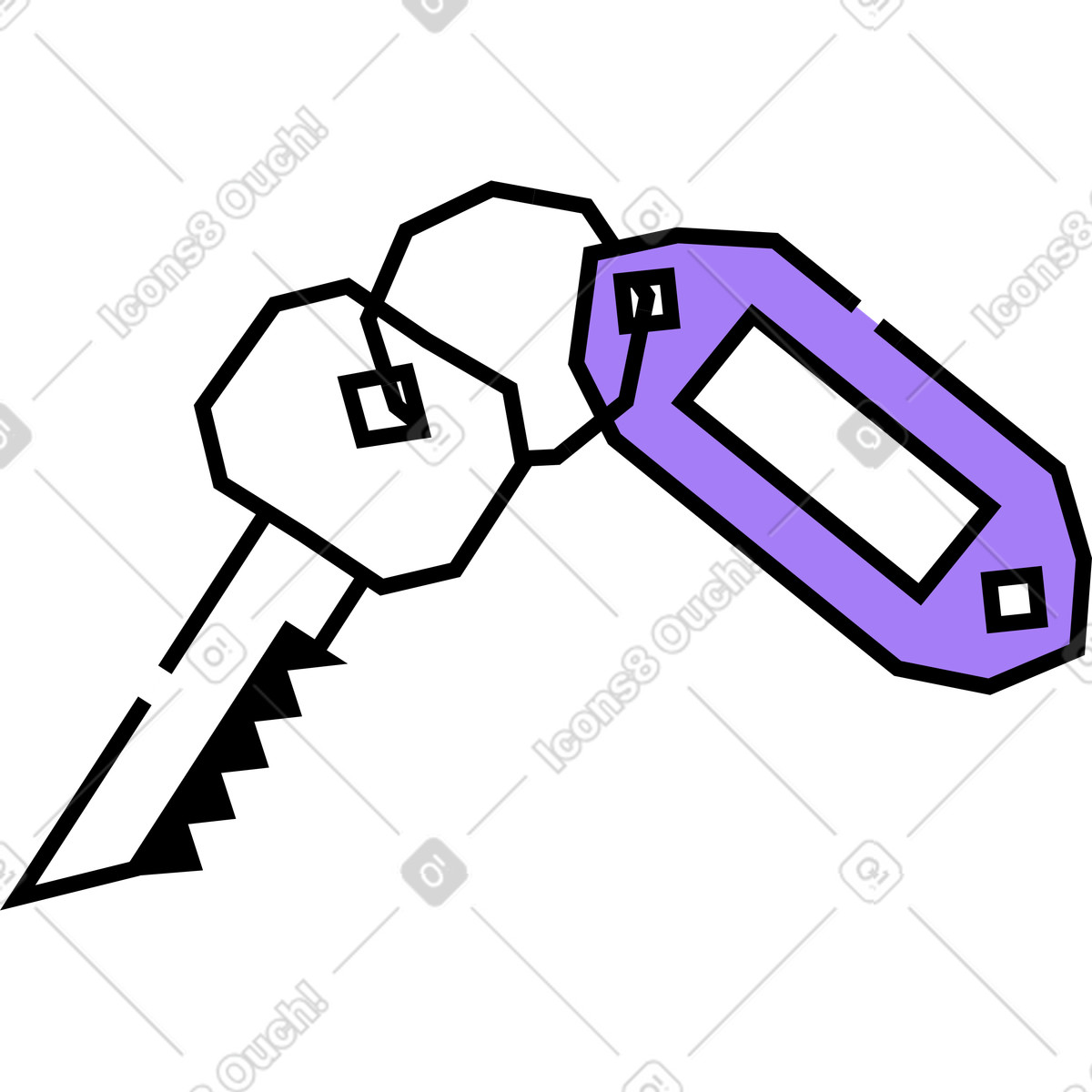 Ilustración Llave con llavero en estilo Amethyst a descargar en PNG y SVG