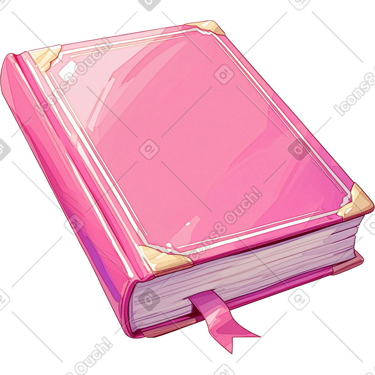 Pink book illustration in Glazy style download in PNG, SVG
