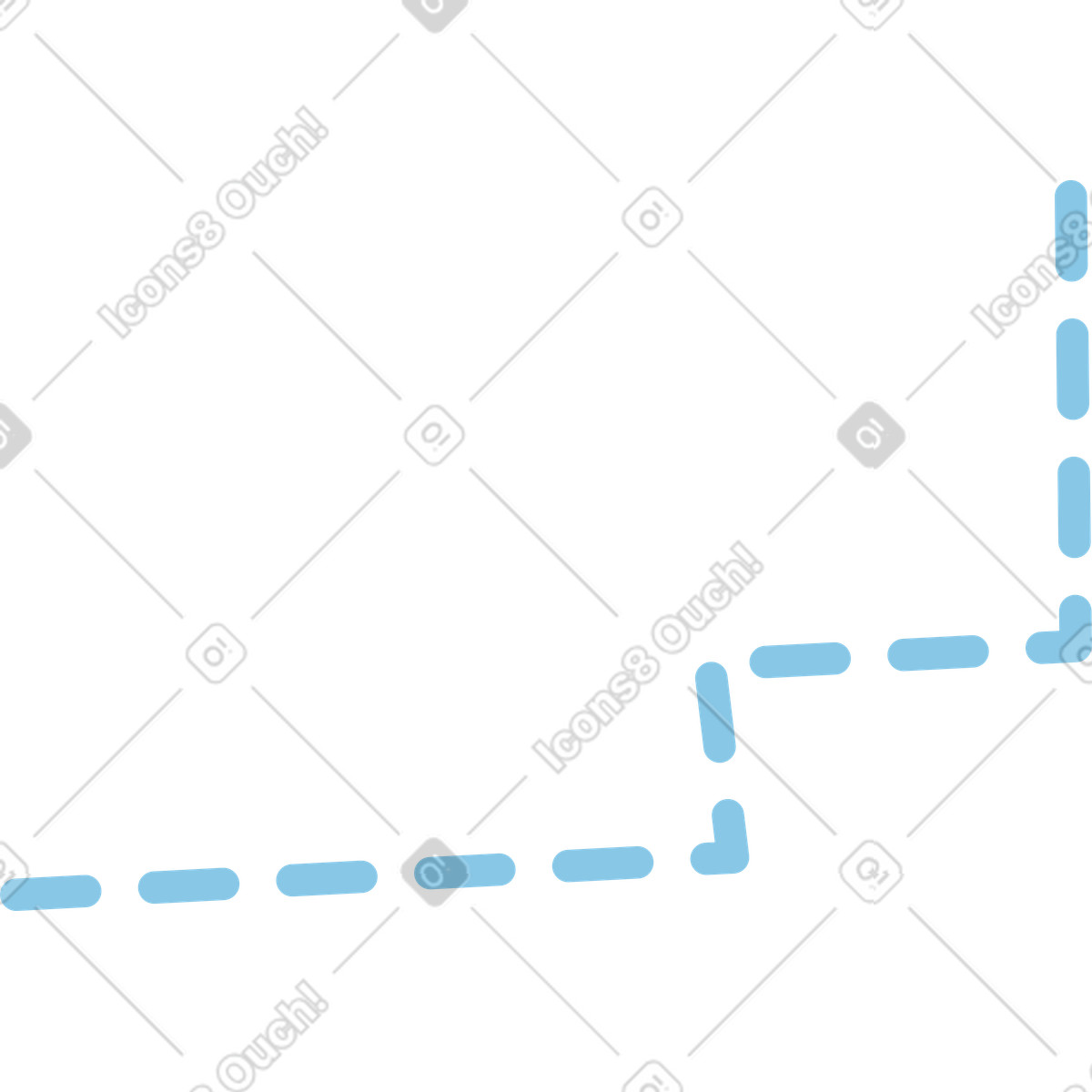 Blue dashed zigzag line illustration in Fizzy style download in PNG, SVG