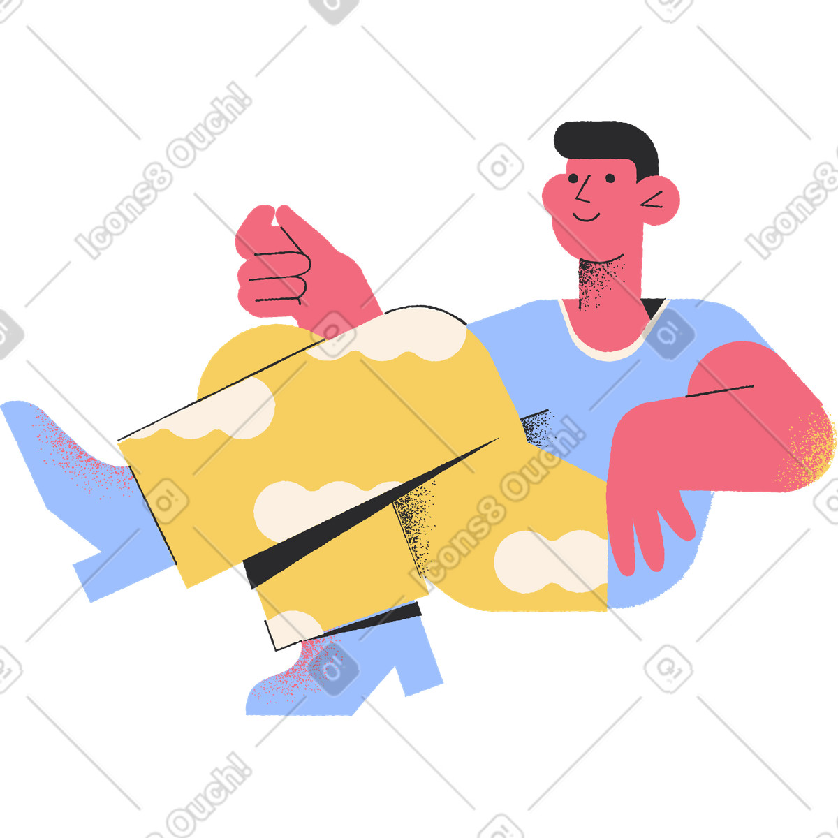 Ilustração de Homem sentado em no estilo Pablo para baixar em PNG, SVG