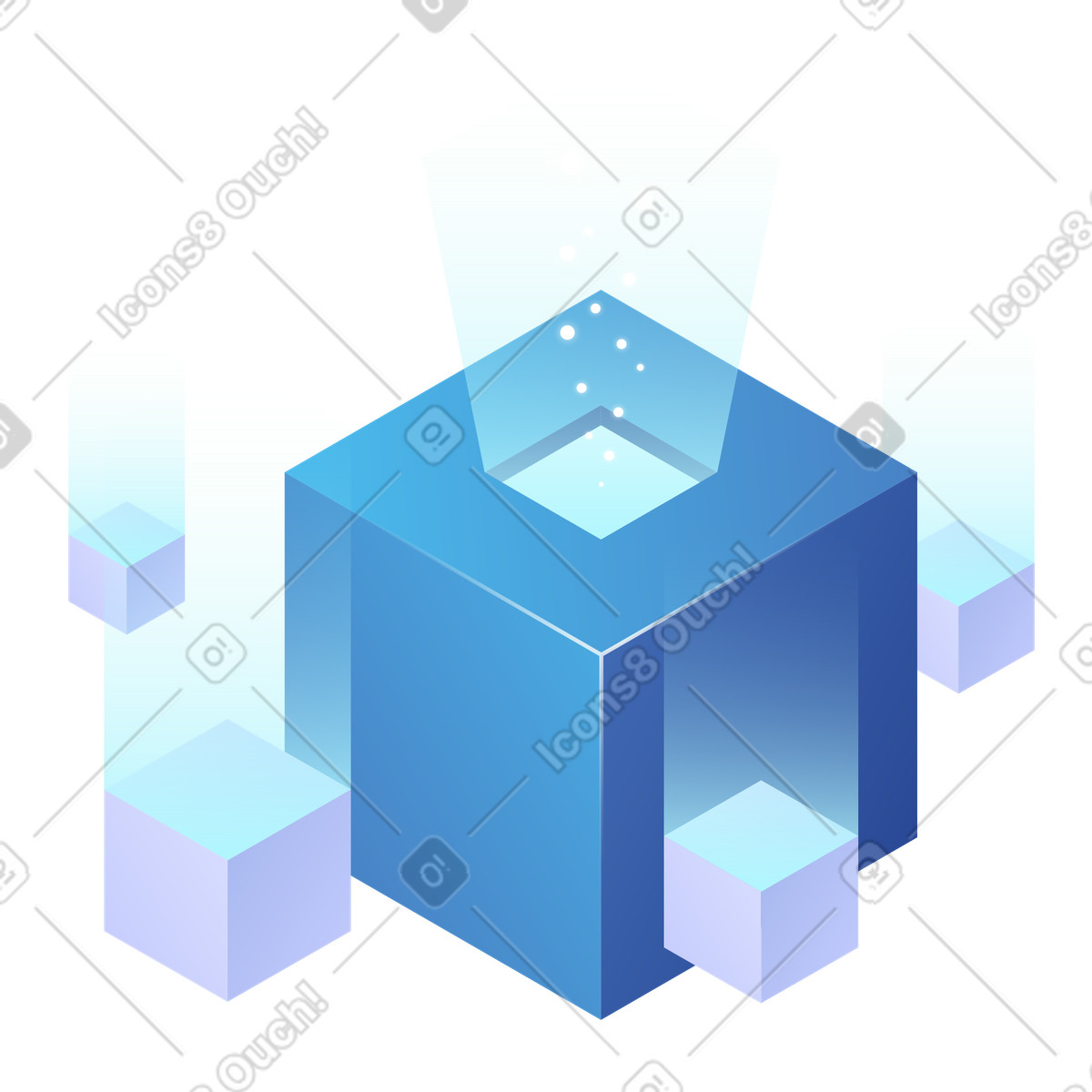 Data Integration Platform, AI Powered Processing illustration in Quantum style download in PNG, SVG