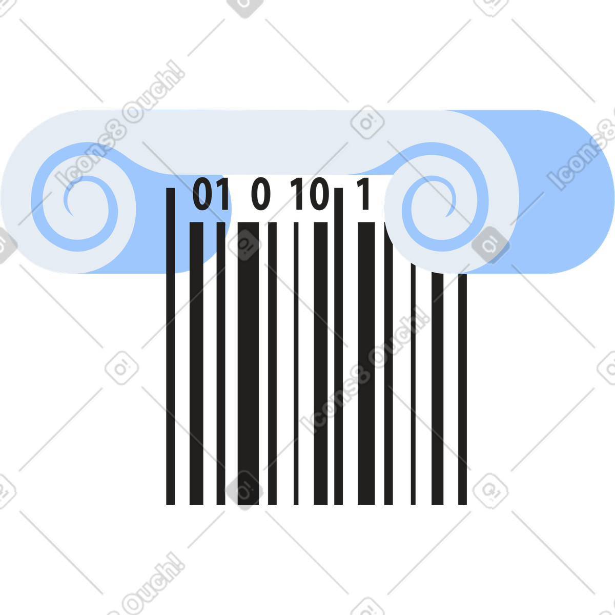 Illustration Base de colonne code à barres dans le style Editorial télécharger aux formats PNG, SVG