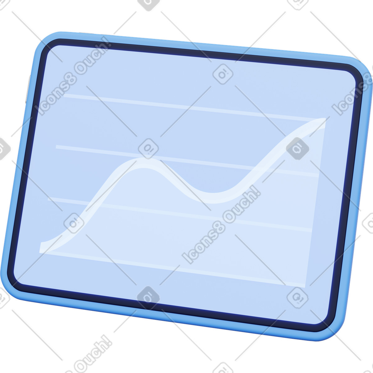 Illustration Graphique de croissance, analyse financière, d'investissement dans le style 3D Playful à télécharger aux formats PNG, SVG