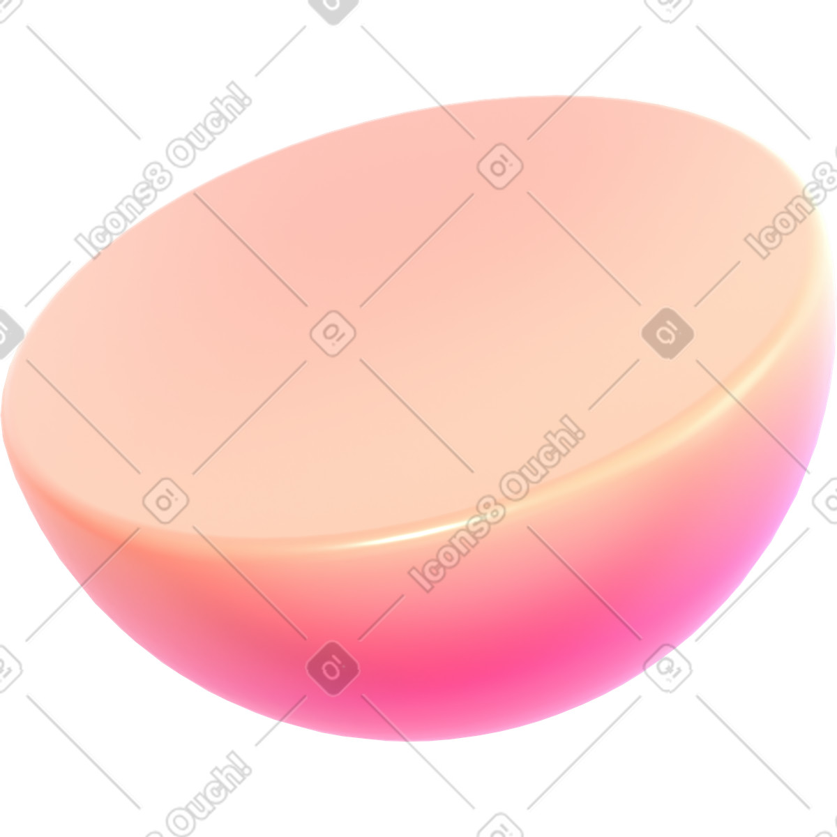 Ilustração de Hemisfério plástico em no estilo 3D Glassy para baixar em PNG, SVG