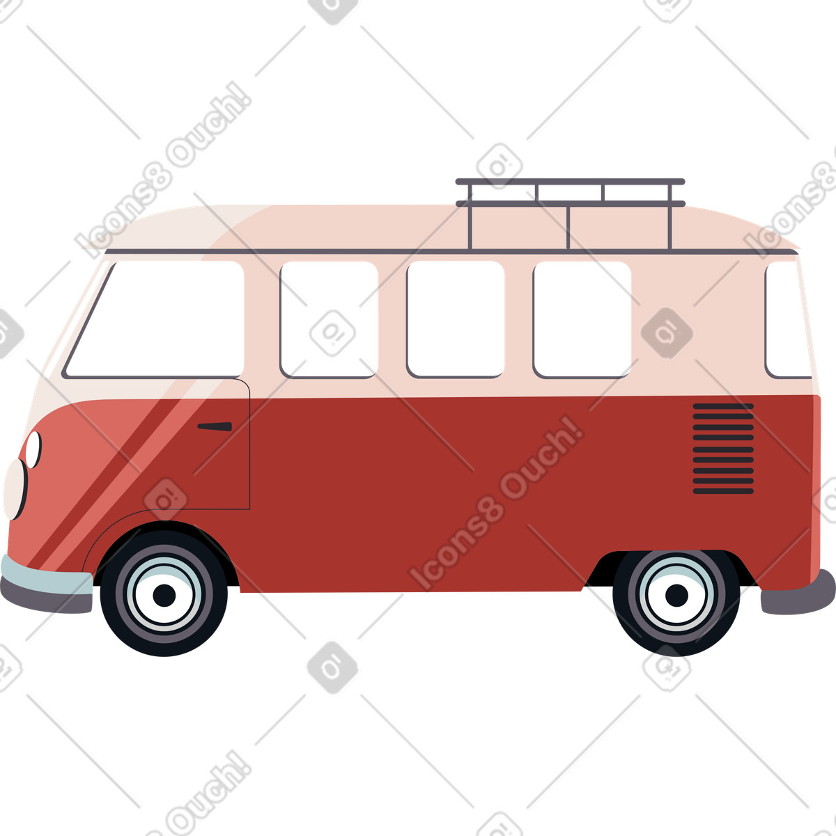Ilustração de Tourist bus loaf em no estilo Lagom para baixar em PNG, SVG