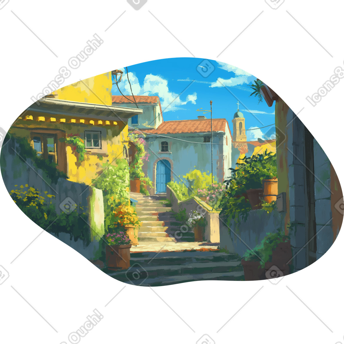 Summer background illustration in Scenes style download in PNG, SVG