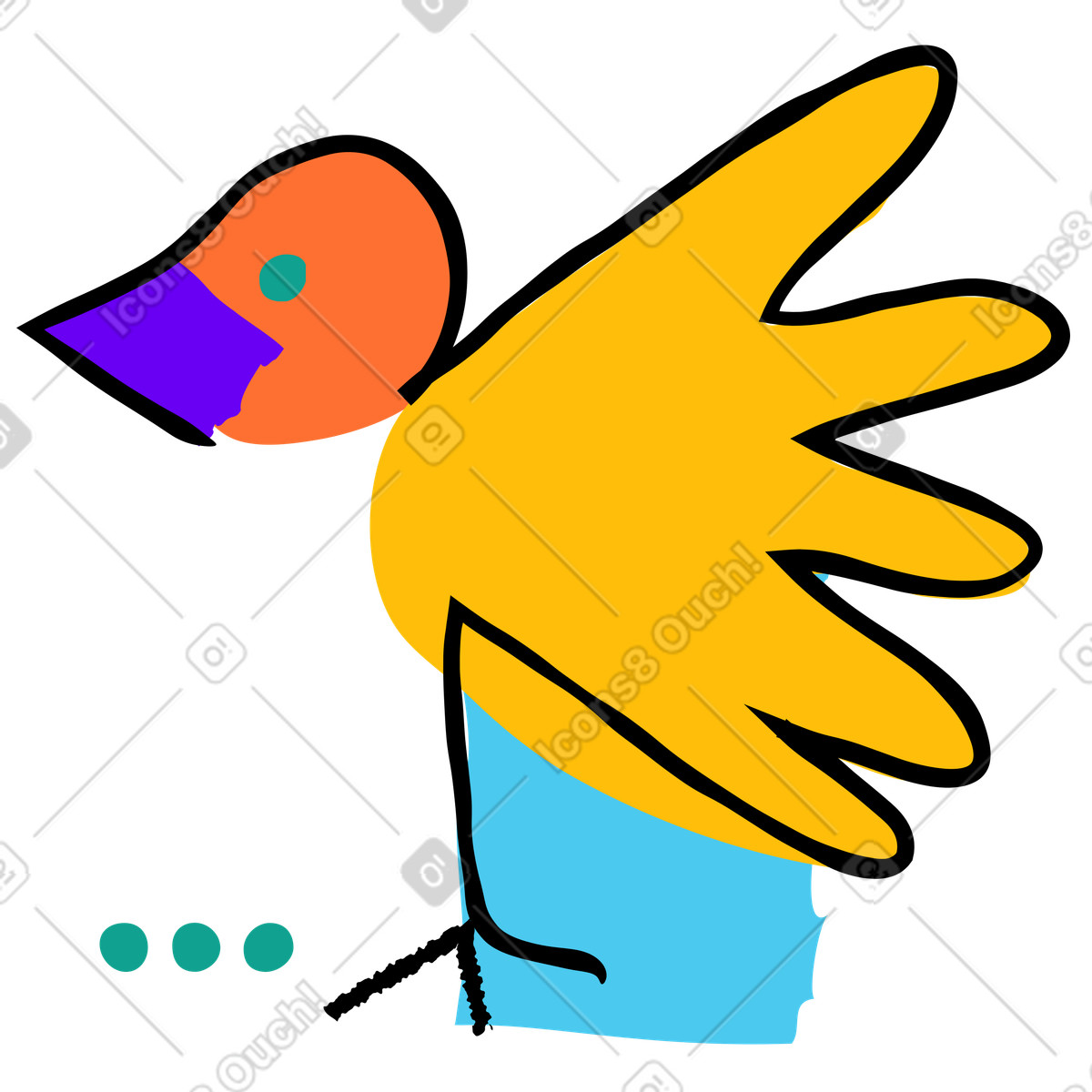 Ilustração de 鸟 em no estilo Puzzle para baixar em PNG, SVG