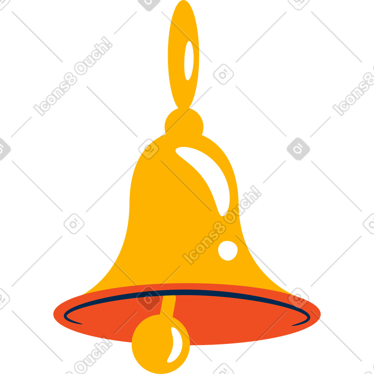 Bell illustration in Flame style download in PNG, SVG