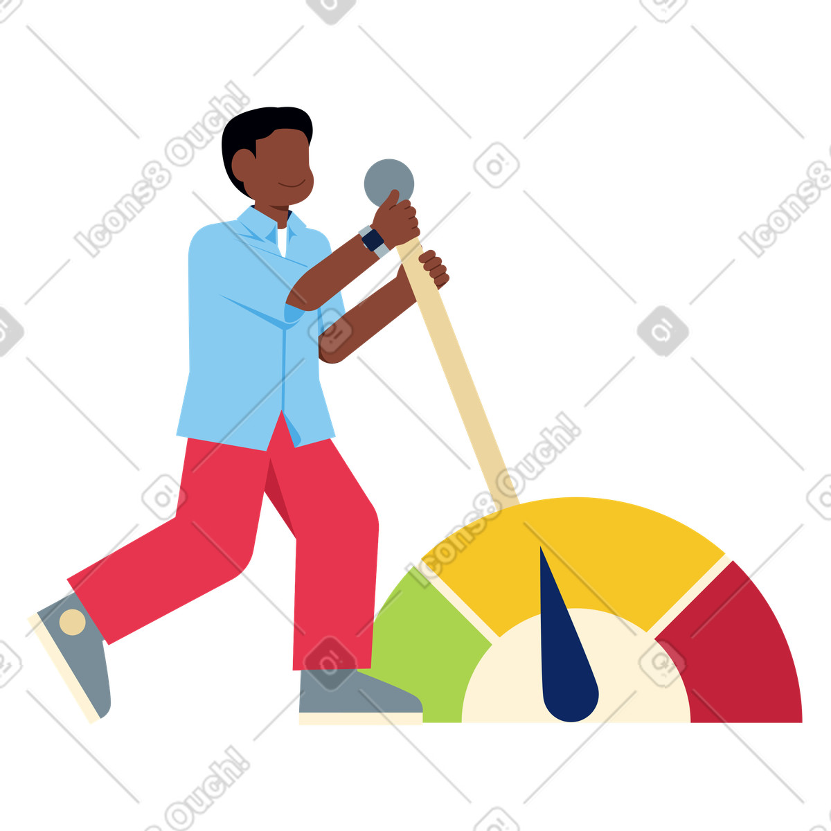 Male analyst in risk management illustration clipart image PNG SVG GIF