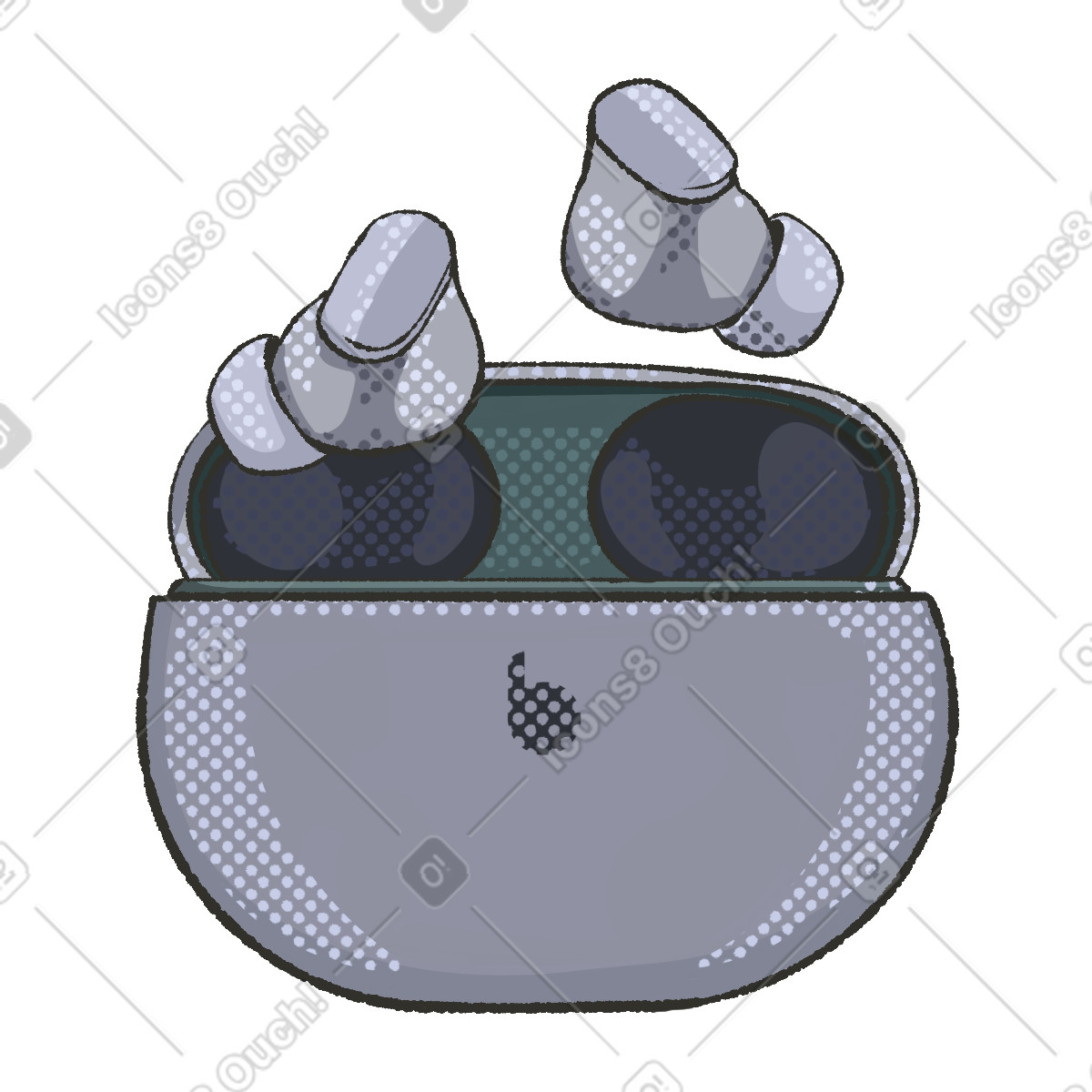 Illustration Grey headphones dans le style Dots à télécharger aux formats PNG, SVG