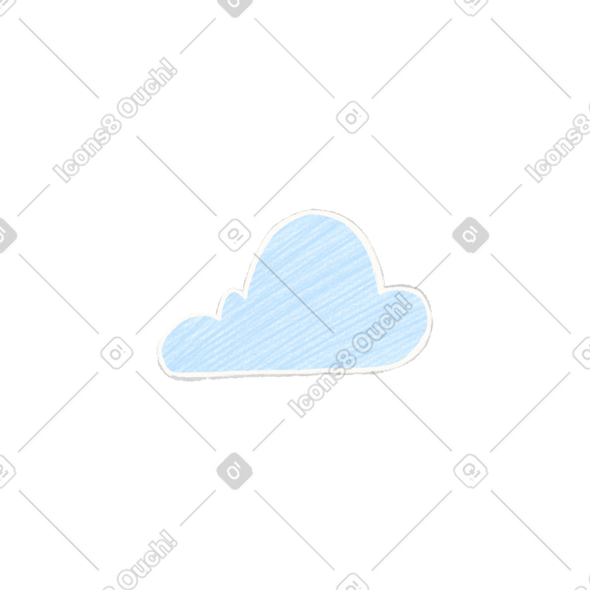 Blue cloud rounded illustration in Crafty style download in PNG, SVG