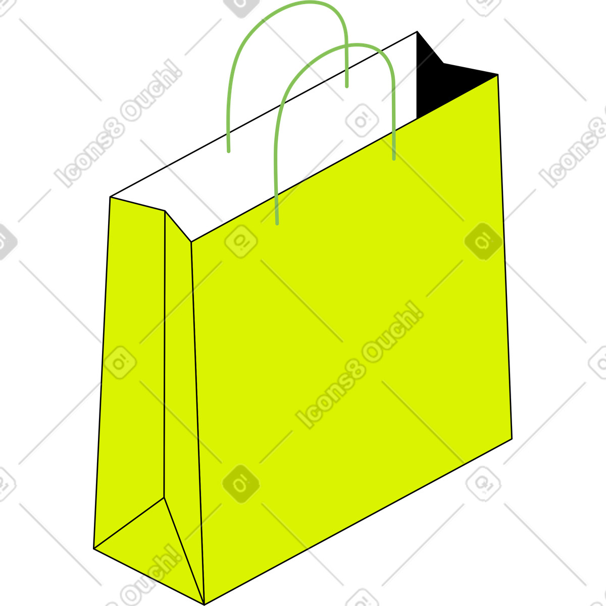 Ilustración Bolsa de papel en estilo Isometric a descargar en PNG y SVG