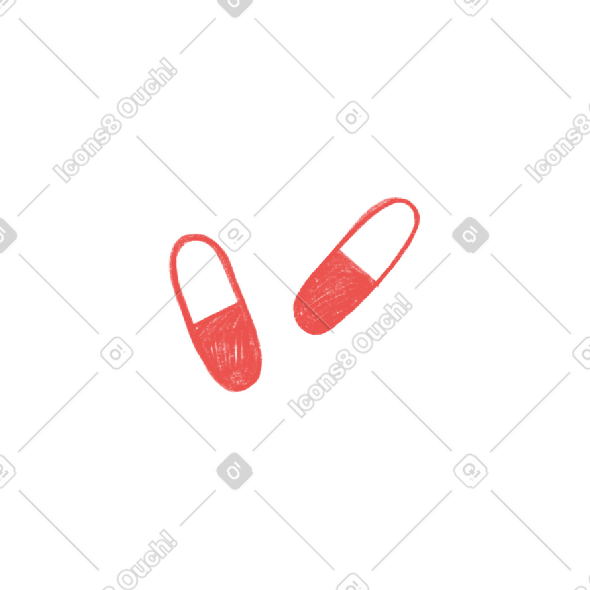 Ilustración Two red capsules with medicine en estilo Biro a descargar en PNG y SVG