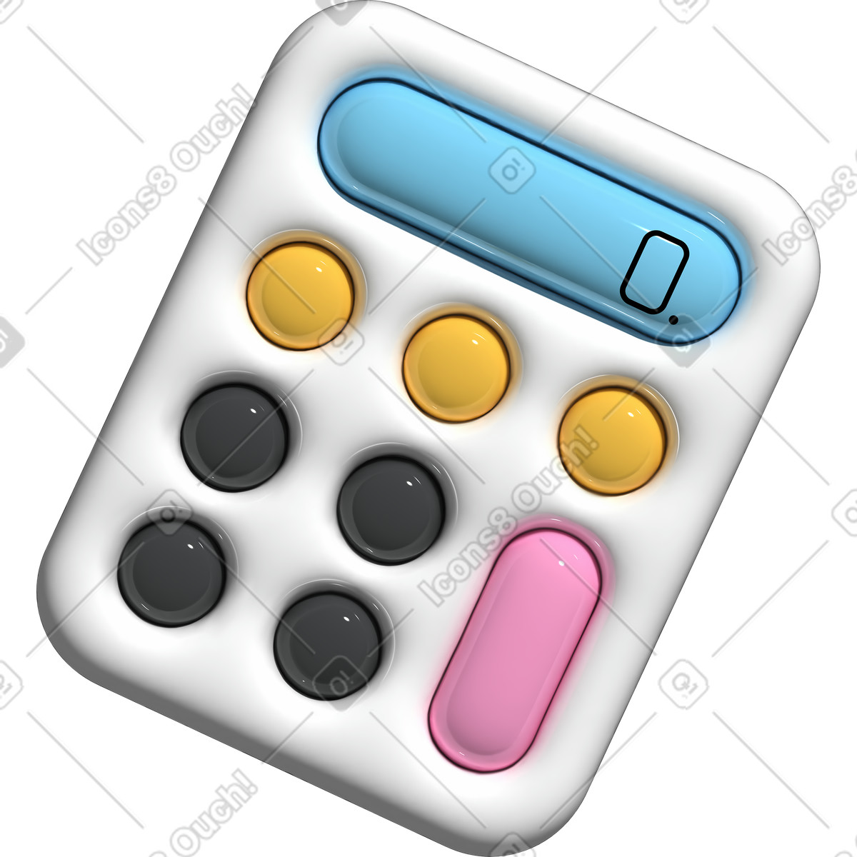 Taschenrechner-Illustration im Cartoony-Stil als Download in PNG, SVG