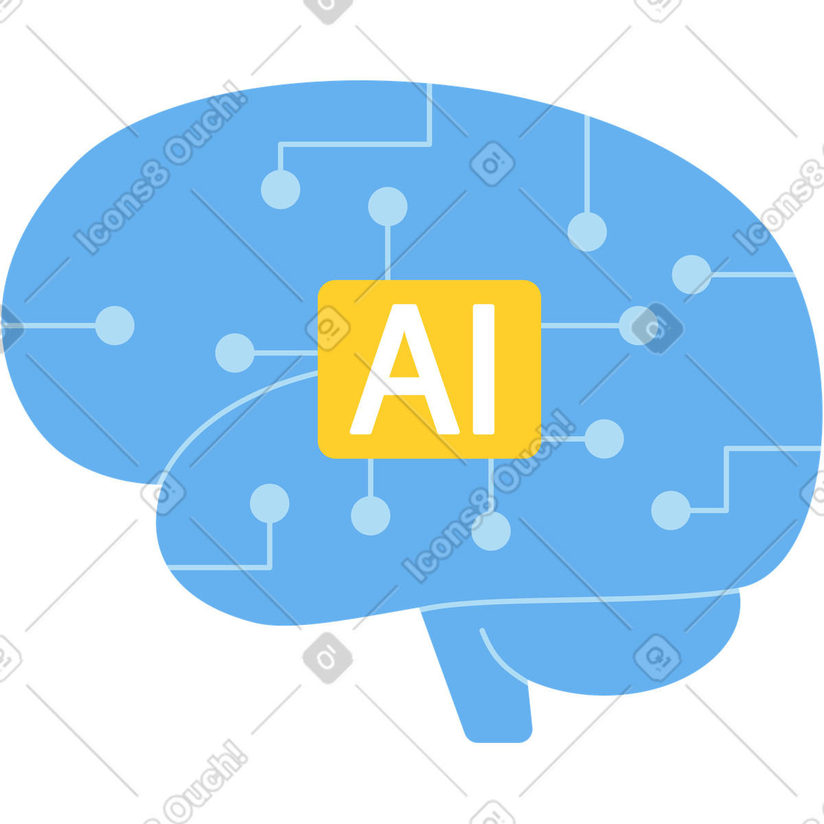 Ilustración Tener cerebro en estilo Sammy a descargar en PNG y SVG