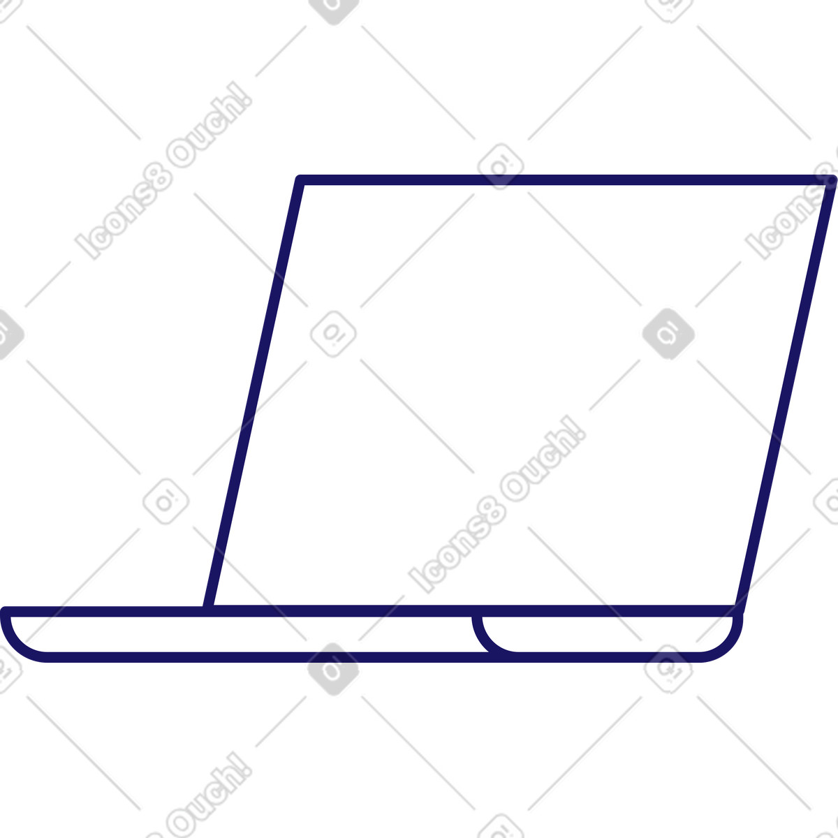 Illustration Ordinateur portable blanc ouvert dans le style Matey à télécharger aux formats PNG, SVG