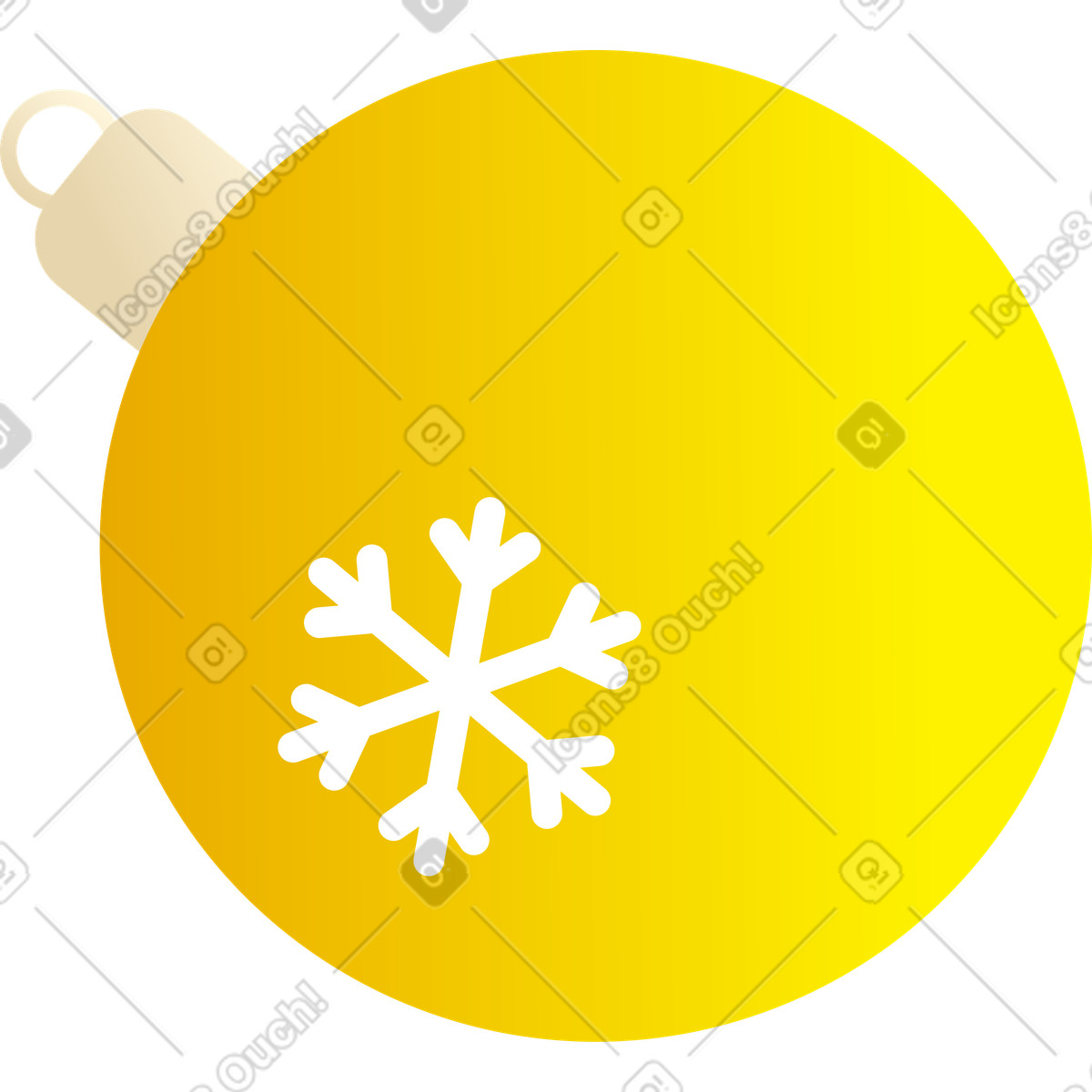 Illustration Boule de noël avec flocon neige dans le style Silky à télécharger aux formats PNG, SVG