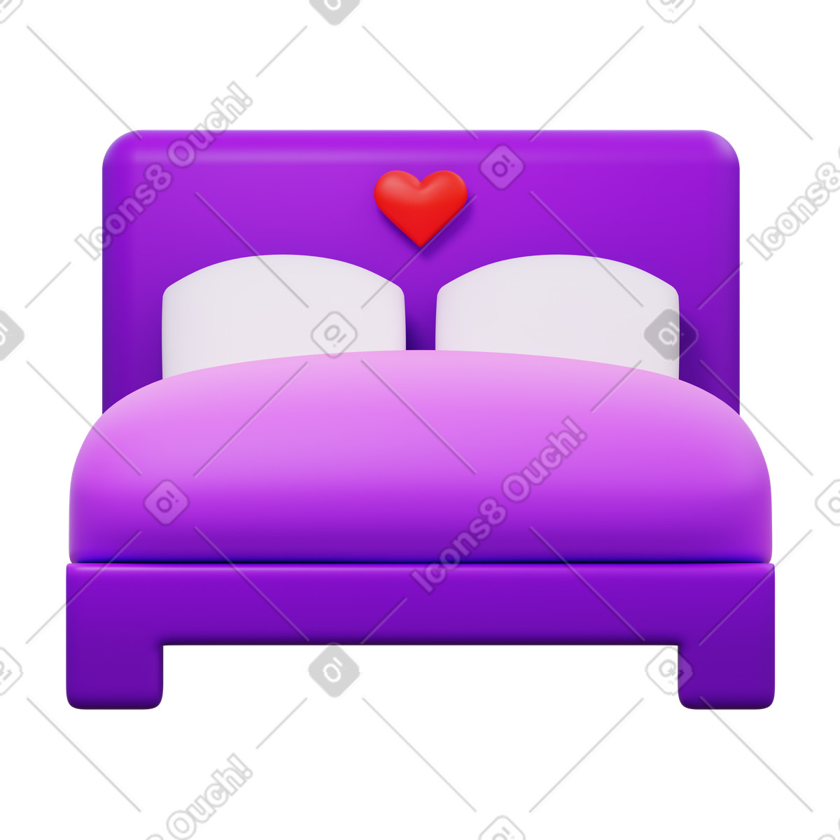 Ilustración Double bed en estilo 3D Fluency a descargar en PNG y SVG