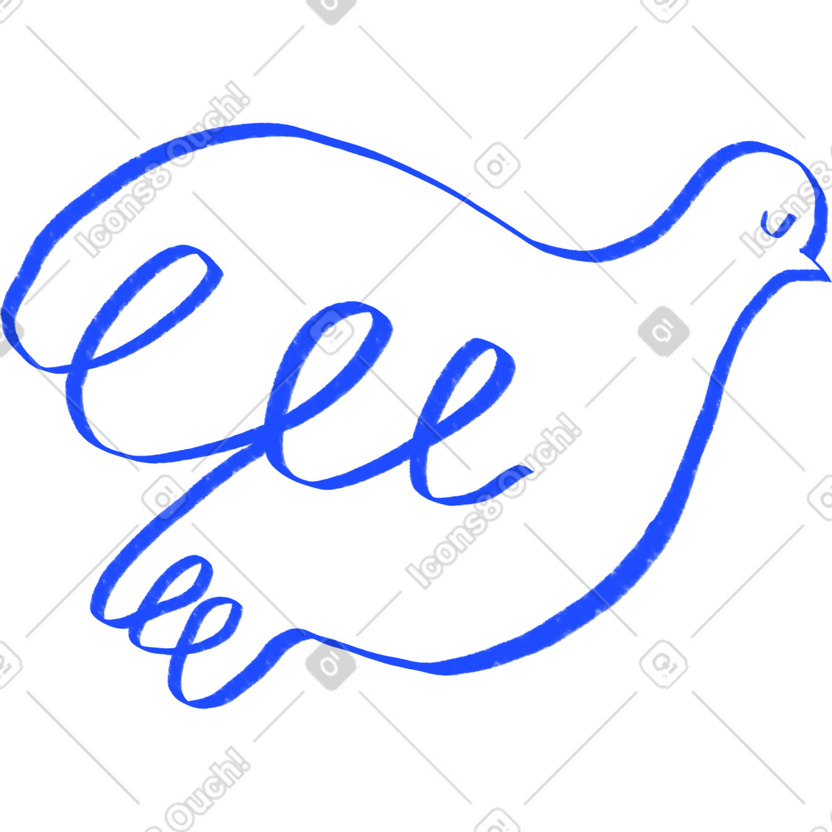 Quirky スタイルの Blue bird のイラストをPNG、SVG形式でダウンロード