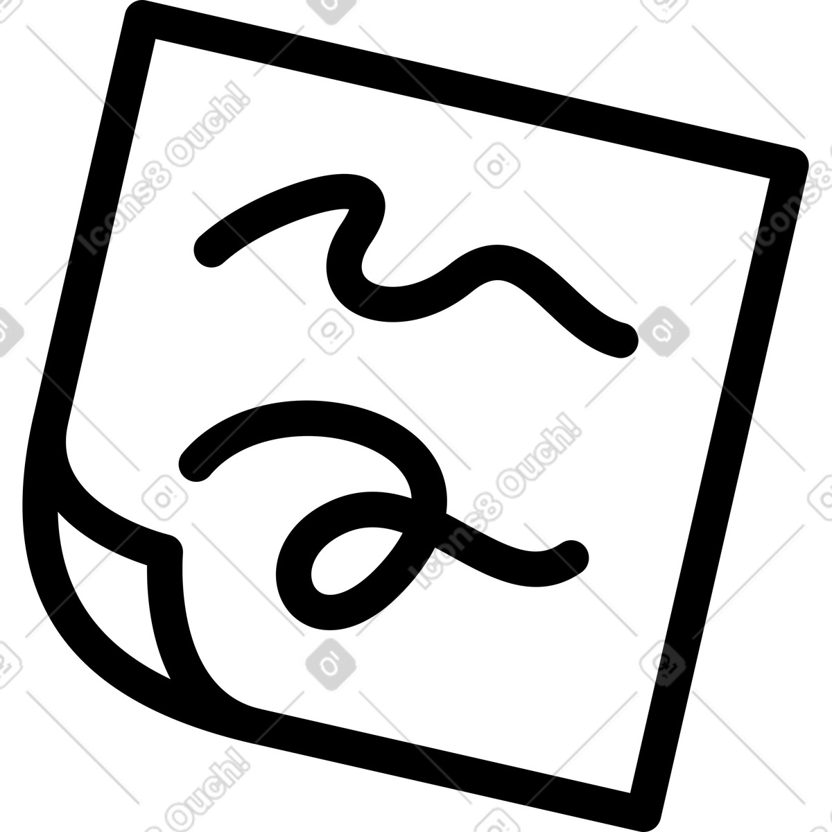 Ilustração de Note paper sheet with handwritten scribble line drawing symbol em no estilo Notion Art para baixar em PNG, SVG