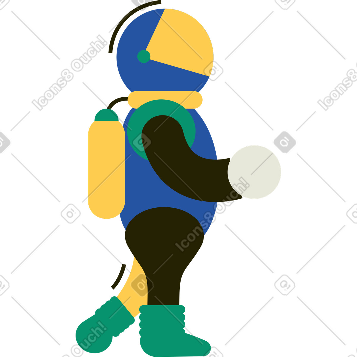 Ilustración Astronauta en estilo Spot a descargar en PNG y SVG