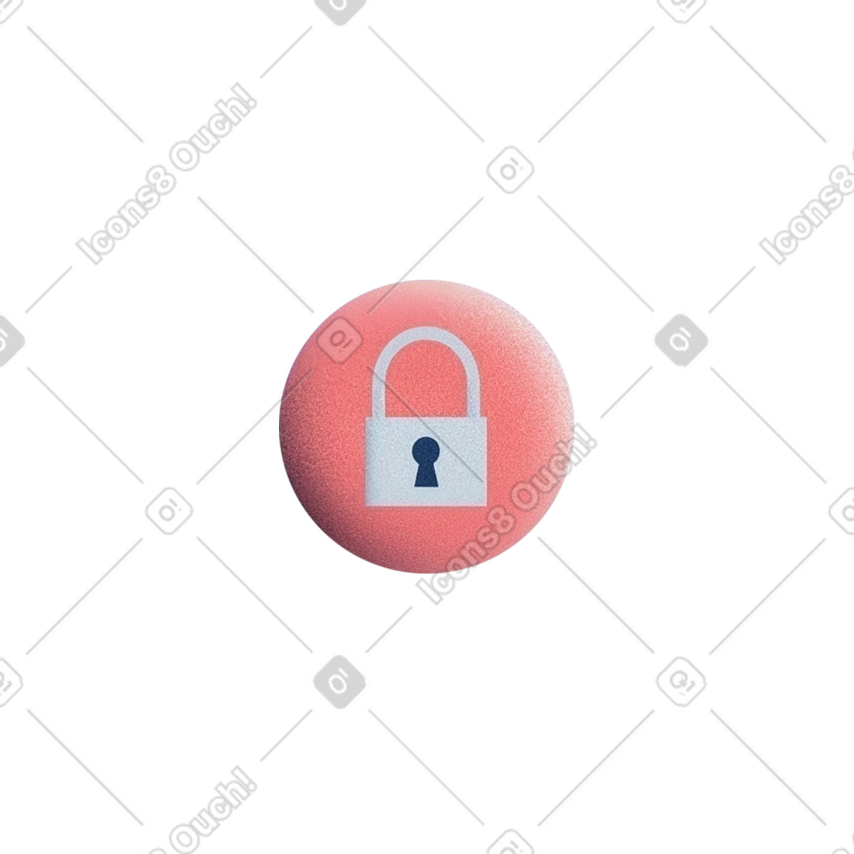 Padlock in red circle illustration in PNG, SVG