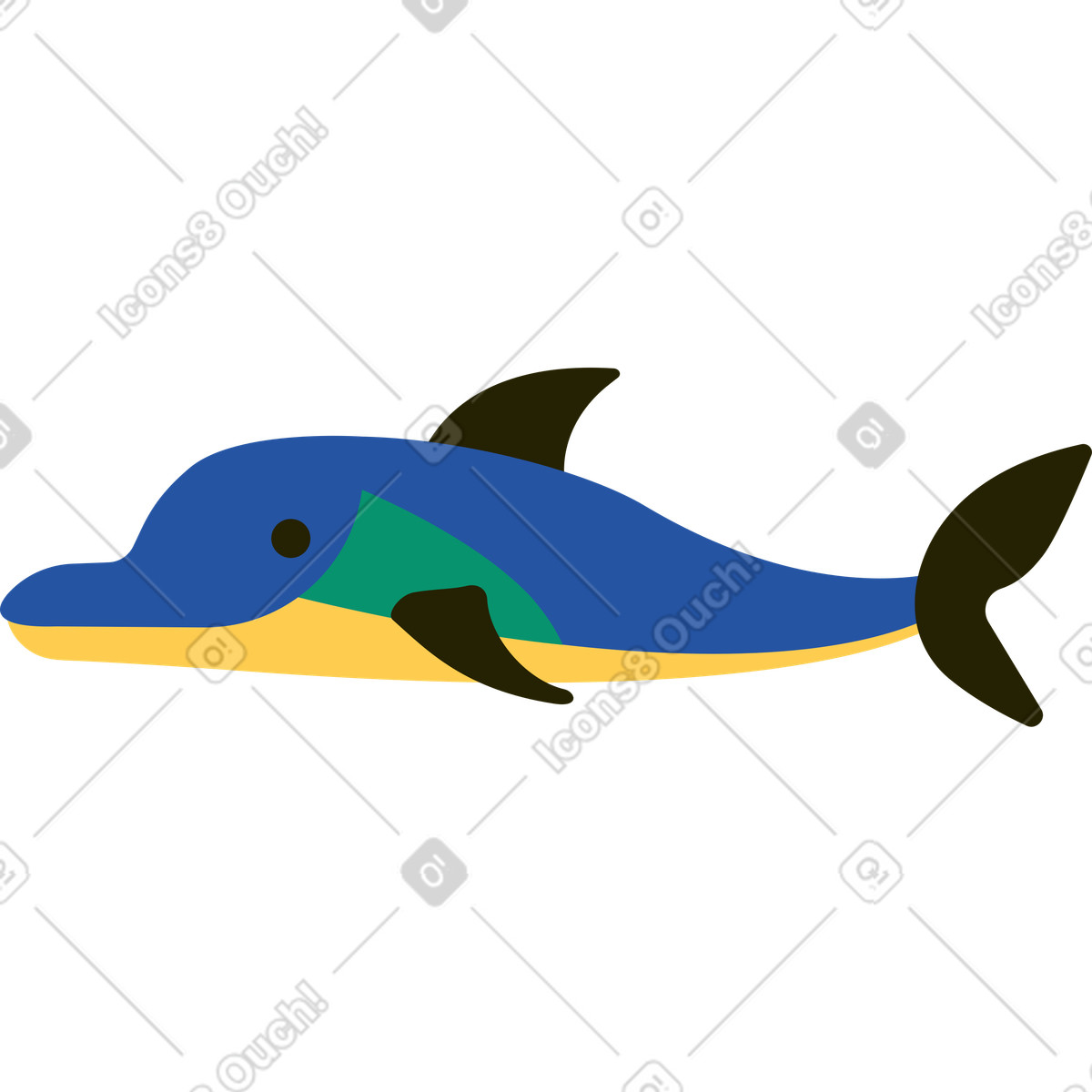 Dolphin illustration in Spot style download in PNG, SVG