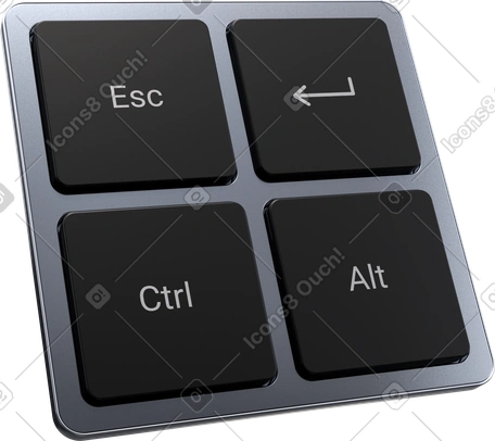 Illustration 3D keyboard shortcut keys, ctrl, alt, esc, enter buttons ...