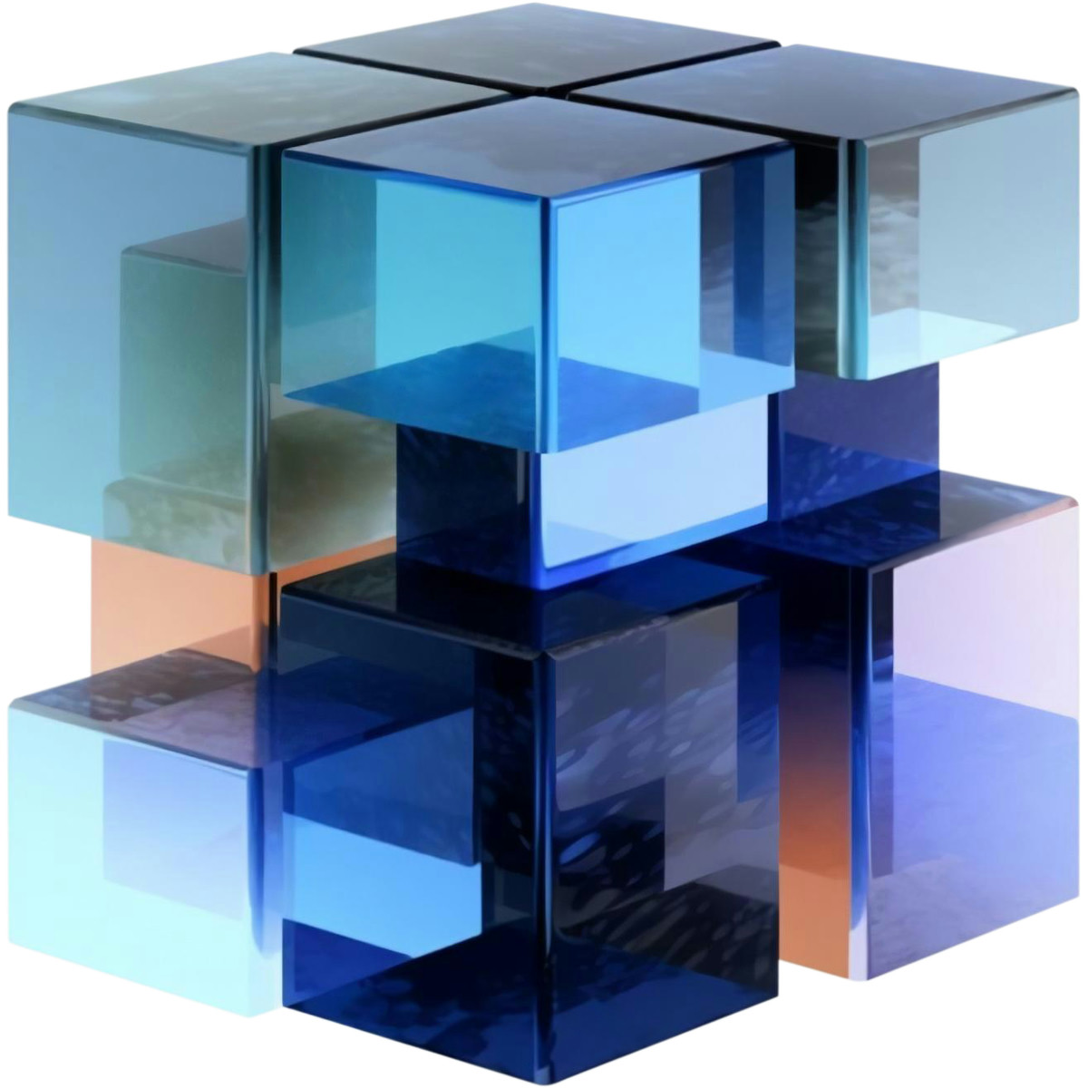 Blocks composition illustration in 3D style download in PNG, SVG