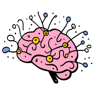 An illustration of human brain neurons, showing their structure and connections