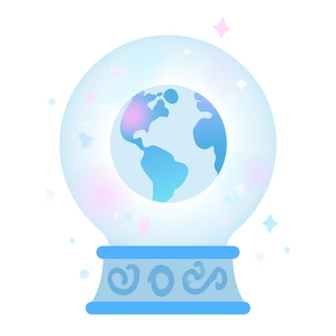 A snow globe features a miniature Earth in the center, showcasing vibrant continents and oceans. The globe is filled with swirling glitter that resembles falling snowflakes. The base of the snow globe is ornate, with intricate patterns and designs. The scene inside the globe captures a serene atmosphere, enhanced by the shimmering effect of the glitter as it dances around the globe.