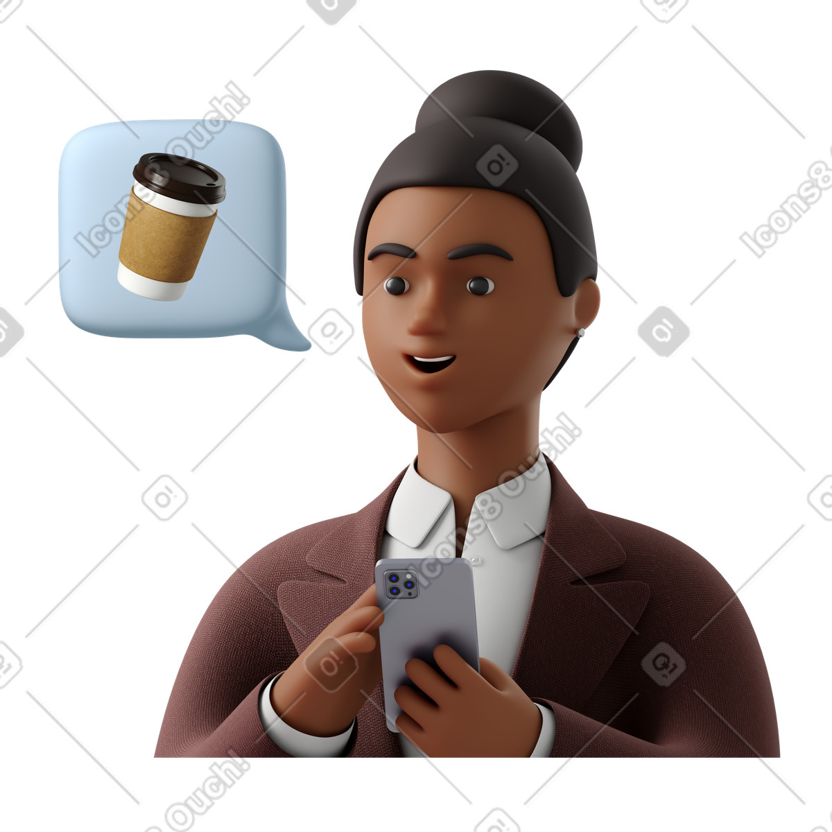 Ilustração de Empresária, organizando uma pausa para o café em no estilo 3D Business baixar em PNG, SVG
