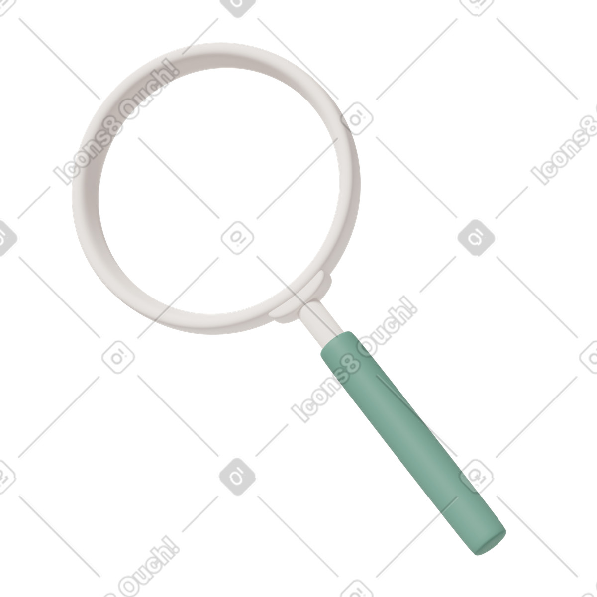 3D Casual life 스타일의 Magnifying glass green 일러스트레이션 PNG, SVG 다운로드