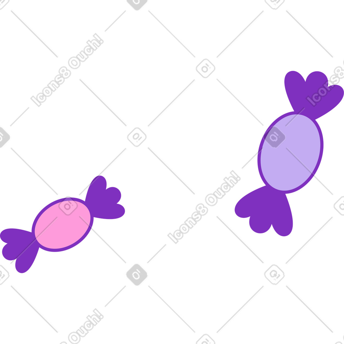 Zwei bonbons-Illustration im Elastic-Stil als Download in PNG, SVG