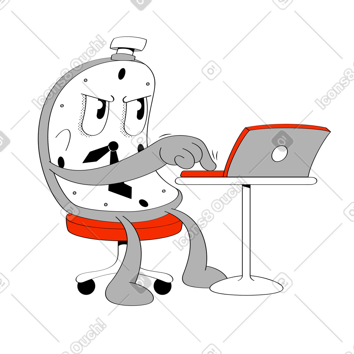 Ilustración Gestión del tiempo en el trabajo. estilo Looney a descargar PNG y SVG