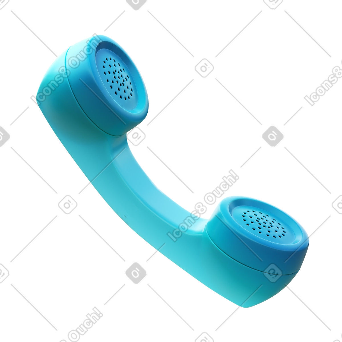 Cornetta del telefono illustrazione animata in stile 3D Fluency scaricabile in GIF, Lottie (JSON), AE